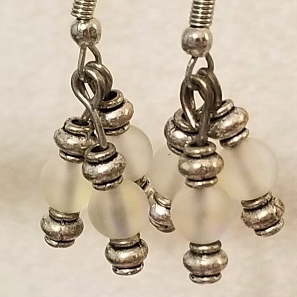 Mermaid Glass Opal Earrings Dangle - Picture 1 of 3